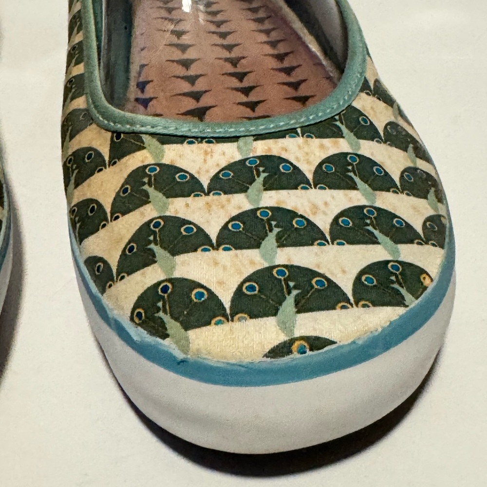 Keds ELEANOR Women's 9.5 Low Flat Slip-On Blue/Brown Peacock Shoes - Picture 2 of 11